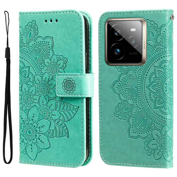 Seven-petal Flowers Embossing Leather Phone Case, For Realme 14 Pro+ Global, For Realme 14 Pro Global, For Realme GT 7 Pro, For Realme 13+, For Realme 13 Pro / 13 Pro+ / P1 Pro Global, For Realme GT 6 / GT Neo6 SE, For Realme C63 / C61  / Note 60      ...