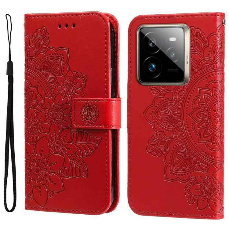 Seven-petal Flowers Embossing Leather Phone Case, For Realme 14 Pro+ Global, For Realme 14 Pro Global, For Realme GT 7 Pro, For Realme 13+, For Realme 13 Pro / 13 Pro+ / P1 Pro Global, For Realme GT 6 / GT Neo6 SE, For Realme C63 / C61  / Note 60      ...