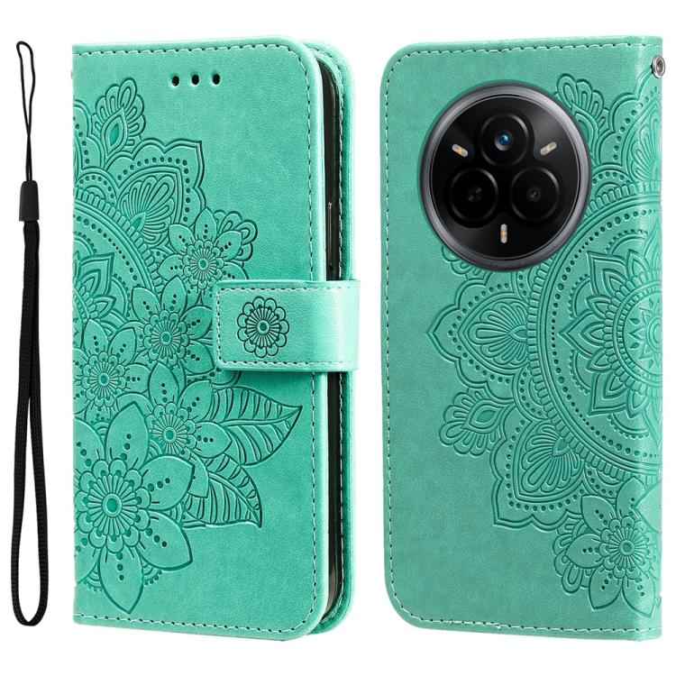 Seven-petal Flowers Embossing Leather Phone Case, For Realme 14 Pro+ Global, For Realme 14 Pro Global, For Realme GT 7 Pro, For Realme 13+, For Realme 13 Pro / 13 Pro+ / P1 Pro Global, For Realme GT 6 / GT Neo6 SE, For Realme C63 / C61  / Note 60      ...
