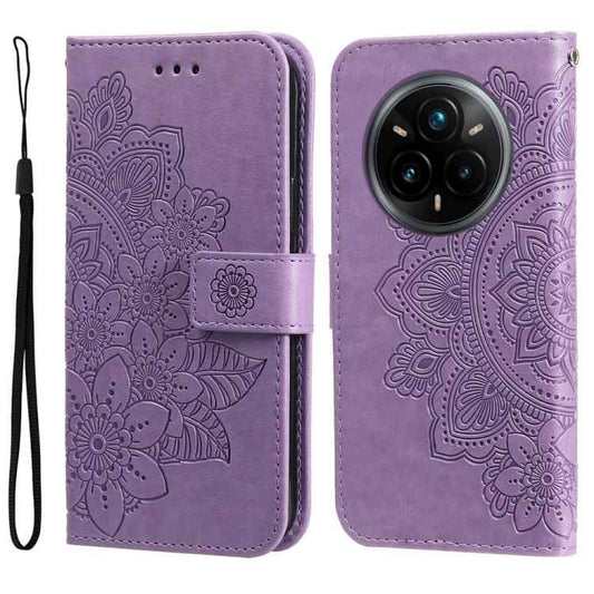 Seven-petal Flowers Embossing Leather Phone Case, For Realme 14 Pro+ Global, For Realme 14 Pro Global, For Realme GT 7 Pro, For Realme 13+, For Realme 13 Pro / 13 Pro+ / P1 Pro Global, For Realme GT 6 / GT Neo6 SE, For Realme C63 / C61  / Note 60      ...