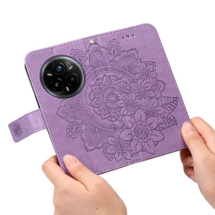 Seven-petal Flowers Embossing Leather Phone Case, For Realme 14 Pro+ Global, For Realme 14 Pro Global, For Realme GT 7 Pro, For Realme 13+, For Realme 13 Pro / 13 Pro+ / P1 Pro Global, For Realme GT 6 / GT Neo6 SE, For Realme C63 / C61  / Note 60      ...