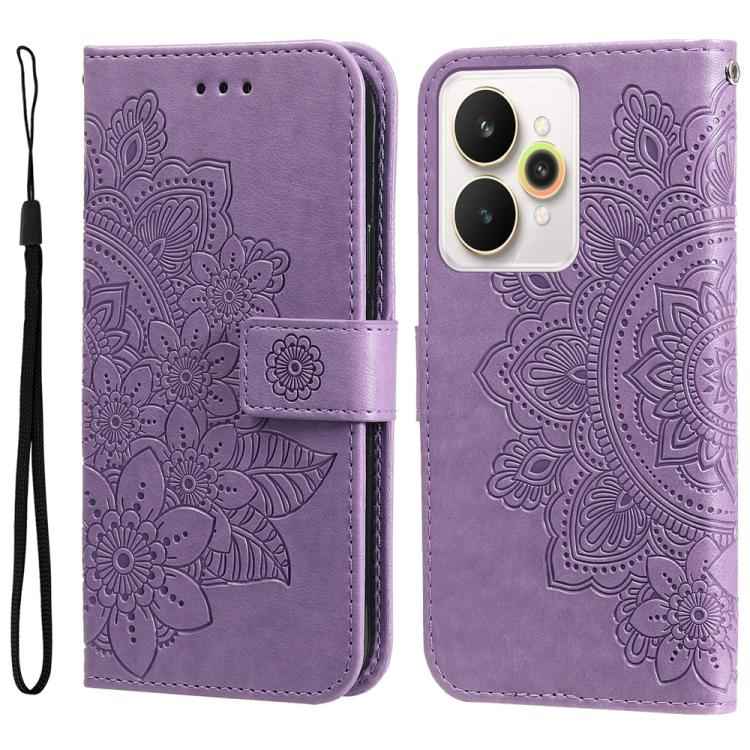 Seven-petal Flowers Embossing Leather Phone Case, For Realme 16 Pro+ 5G, For Realme 16 Pro 5G, For Realme 15x 5G India / Realme C85 5G, For Realme C85 Pro 4G, For Realme 15T 5G, For Realme Narzo 80 Lite 4G / C71 India, For Realme 15 5G / Realme 15 Pro ...