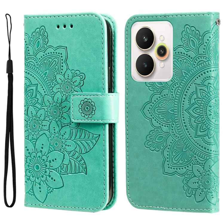 Seven-petal Flowers Embossing Leather Phone Case, For Realme 16 Pro+ 5G, For Realme 16 Pro 5G, For Realme 15x 5G India / Realme C85 5G, For Realme C85 Pro 4G, For Realme 15T 5G, For Realme Narzo 80 Lite 4G / C71 India, For Realme 15 5G / Realme 15 Pro ...