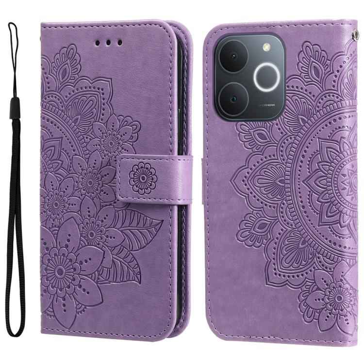Seven-petal Flowers Embossing Leather Phone Case, For Realme 16 Pro+ 5G, For Realme 16 Pro 5G, For Realme 15x 5G India / Realme C85 5G, For Realme C85 Pro 4G, For Realme 15T 5G, For Realme Narzo 80 Lite 4G / C71 India, For Realme 15 5G / Realme 15 Pro ...