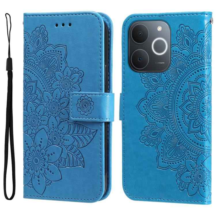 Seven-petal Flowers Embossing Leather Phone Case, For Realme 16 Pro+ 5G, For Realme 16 Pro 5G, For Realme 15x 5G India / Realme C85 5G, For Realme C85 Pro 4G, For Realme 15T 5G, For Realme Narzo 80 Lite 4G / C71 India, For Realme 15 5G / Realme 15 Pro ...