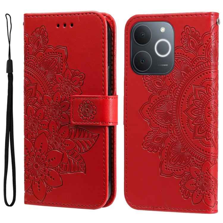 Seven-petal Flowers Embossing Leather Phone Case, For Realme 16 Pro+ 5G, For Realme 16 Pro 5G, For Realme 15x 5G India / Realme C85 5G, For Realme C85 Pro 4G, For Realme 15T 5G, For Realme Narzo 80 Lite 4G / C71 India, For Realme 15 5G / Realme 15 Pro ...