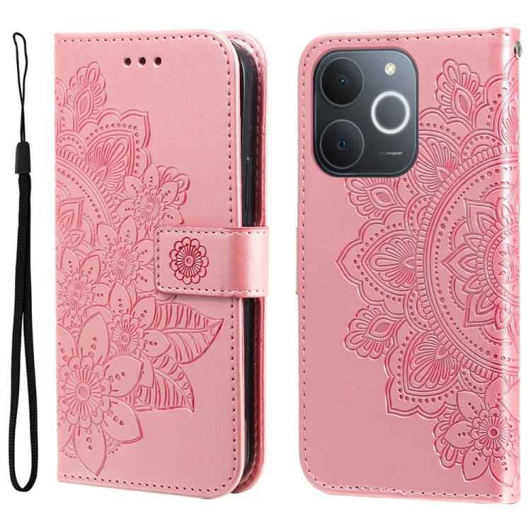 Seven-petal Flowers Embossing Leather Phone Case, For Realme 16 Pro+ 5G, For Realme 16 Pro 5G, For Realme 15x 5G India / Realme C85 5G, For Realme C85 Pro 4G, For Realme 15T 5G, For Realme Narzo 80 Lite 4G / C71 India, For Realme 15 5G / Realme 15 Pro ...