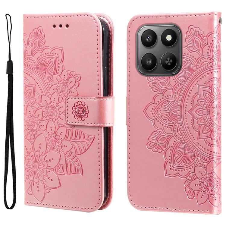 Seven-petal Flowers Embossing Leather Phone Case, For Realme 16 Pro+ 5G, For Realme 16 Pro 5G, For Realme 15x 5G India / Realme C85 5G, For Realme C85 Pro 4G, For Realme 15T 5G, For Realme Narzo 80 Lite 4G / C71 India, For Realme 15 5G / Realme 15 Pro ...