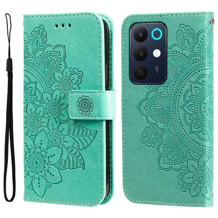 Seven-petal Flowers Embossing Leather Phone Case, For Realme 16 Pro+ 5G, For Realme 16 Pro 5G, For Realme 15x 5G India / Realme C85 5G, For Realme C85 Pro 4G, For Realme 15T 5G, For Realme Narzo 80 Lite 4G / C71 India, For Realme 15 5G / Realme 15 Pro ...