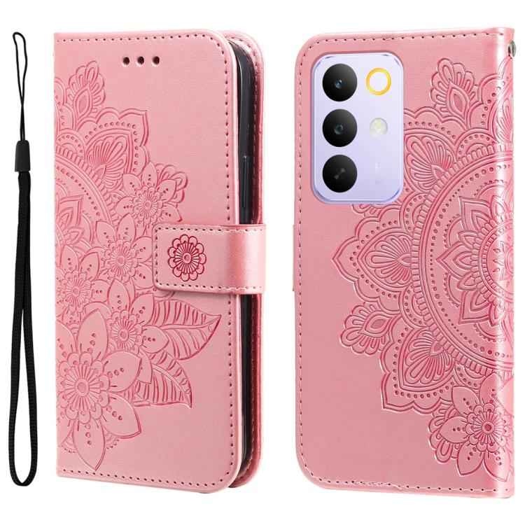Seven-petal Flowers Embossing Leather Phone Case, For Realme 16 Pro+ 5G, For Realme 16 Pro 5G, For Realme 15x 5G India / Realme C85 5G, For Realme C85 Pro 4G, For Realme 15T 5G, For Realme Narzo 80 Lite 4G / C71 India, For Realme 15 5G / Realme 15 Pro ...