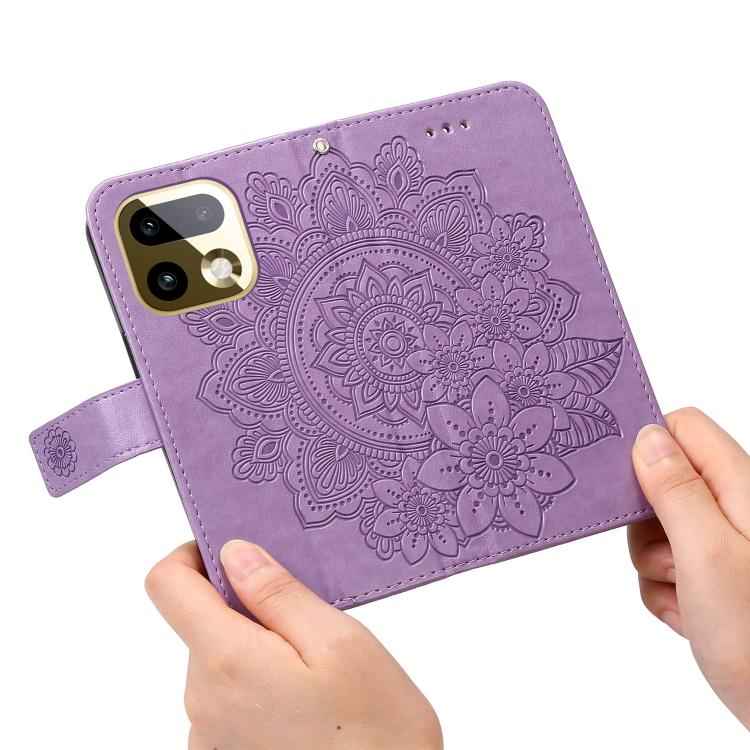 Seven-petal Flowers Embossing Leather Phone Case, For Realme 16 Pro+ 5G, For Realme 16 Pro 5G, For Realme 15x 5G India / Realme C85 5G, For Realme C85 Pro 4G, For Realme 15T 5G, For Realme Narzo 80 Lite 4G / C71 India, For Realme 15 5G / Realme 15 Pro ...