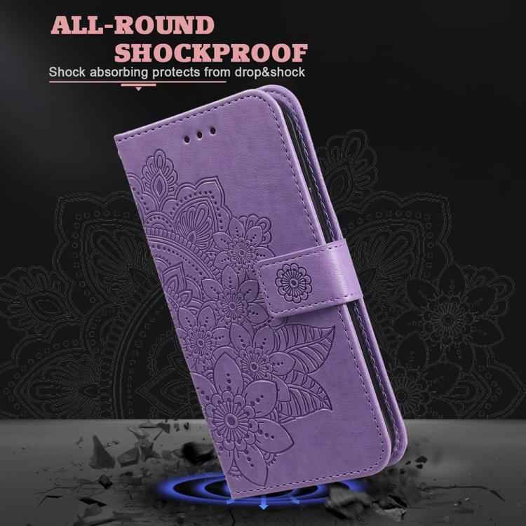 Seven-petal Flowers Embossing Leather Phone Case, For Realme 16 Pro+ 5G, For Realme 16 Pro 5G, For Realme 15x 5G India / Realme C85 5G, For Realme C85 Pro 4G, For Realme 15T 5G, For Realme Narzo 80 Lite 4G / C71 India, For Realme 15 5G / Realme 15 Pro ...