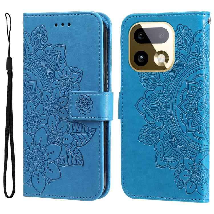 Seven-petal Flowers Embossing Leather Phone Case, For Realme 16 Pro+ 5G, For Realme 16 Pro 5G, For Realme 15x 5G India / Realme C85 5G, For Realme C85 Pro 4G, For Realme 15T 5G, For Realme Narzo 80 Lite 4G / C71 India, For Realme 15 5G / Realme 15 Pro ...
