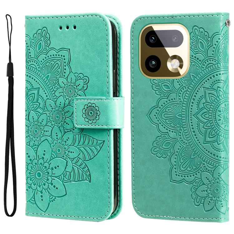 Seven-petal Flowers Embossing Leather Phone Case, For Realme 16 Pro+ 5G, For Realme 16 Pro 5G, For Realme 15x 5G India / Realme C85 5G, For Realme C85 Pro 4G, For Realme 15T 5G, For Realme Narzo 80 Lite 4G / C71 India, For Realme 15 5G / Realme 15 Pro ...