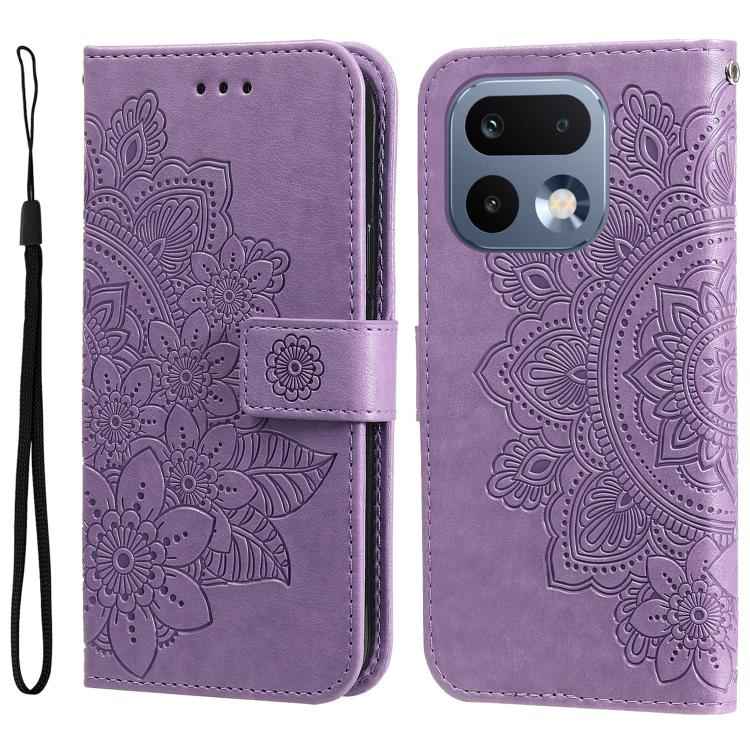 Seven-petal Flowers Embossing Leather Phone Case, For Realme 16 Pro+ 5G, For Realme 16 Pro 5G, For Realme 15x 5G India / Realme C85 5G, For Realme C85 Pro 4G, For Realme 15T 5G, For Realme Narzo 80 Lite 4G / C71 India, For Realme 15 5G / Realme 15 Pro ...