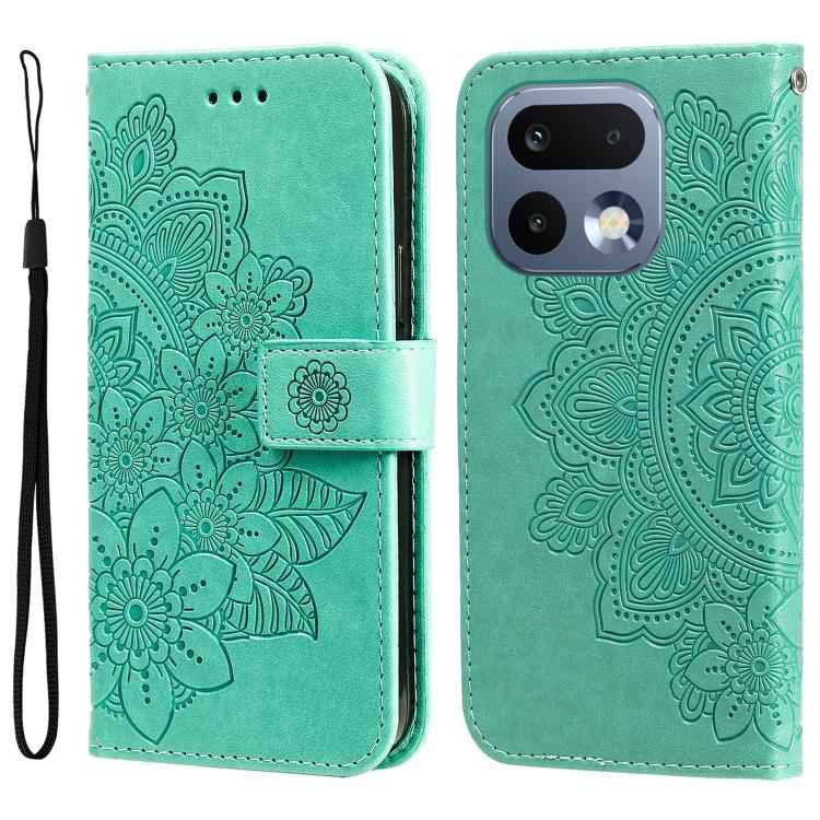 Seven-petal Flowers Embossing Leather Phone Case, For Realme 16 Pro+ 5G, For Realme 16 Pro 5G, For Realme 15x 5G India / Realme C85 5G, For Realme C85 Pro 4G, For Realme 15T 5G, For Realme Narzo 80 Lite 4G / C71 India, For Realme 15 5G / Realme 15 Pro ...