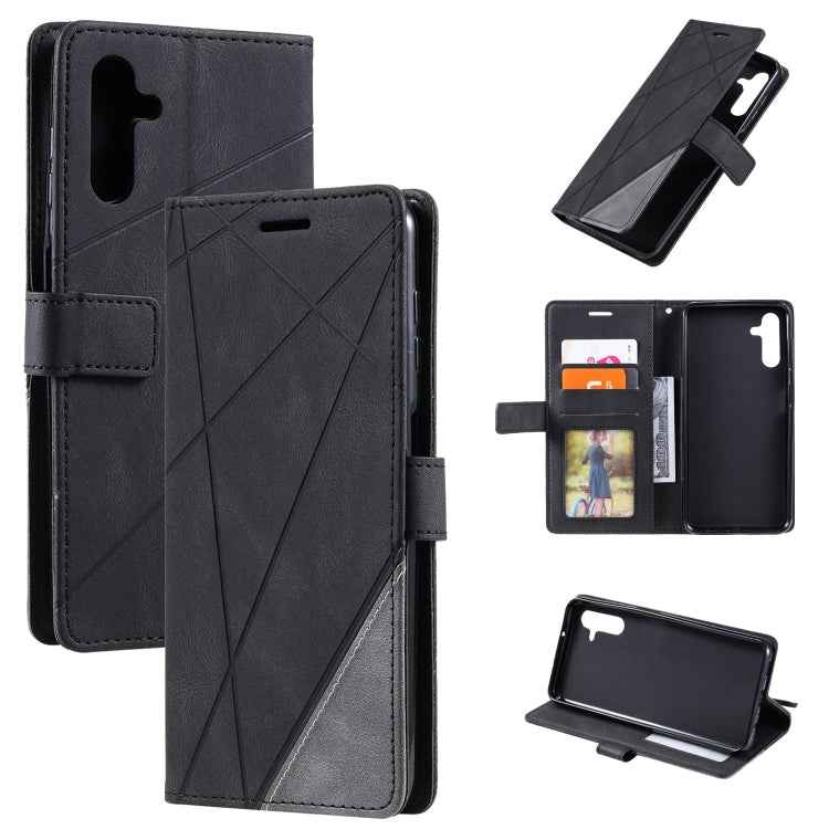 Skin Feel Splicing Leather Phone Case, For Samsung Galaxy A25 5G, For Samsung Galaxy S23 FE 5G, For Samsung Galaxy A24, For Samsung Galaxy A04e /F04, For Samsung Galaxy A34 5G, For Samsung Galaxy A54 5G