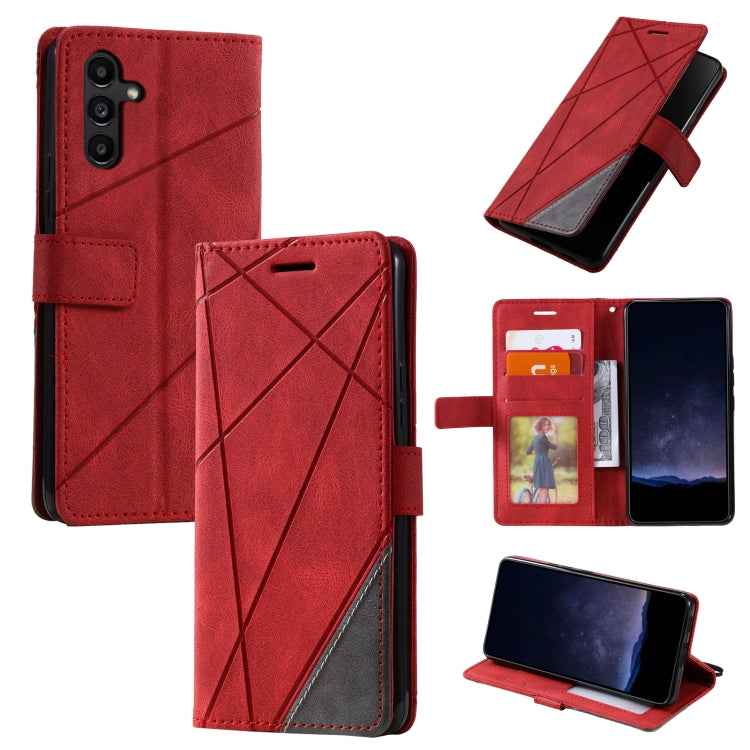 Skin Feel Splicing Leather Phone Case, For Samsung Galaxy A25 5G, For Samsung Galaxy S23 FE 5G, For Samsung Galaxy A24, For Samsung Galaxy A04e /F04, For Samsung Galaxy A34 5G, For Samsung Galaxy A54 5G