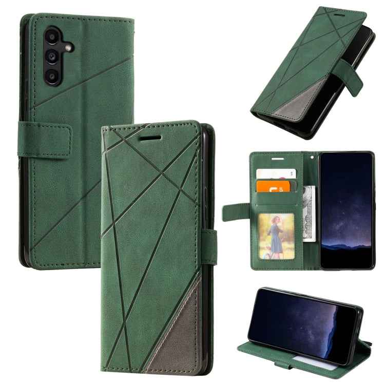 Skin Feel Splicing Leather Phone Case, For Samsung Galaxy A25 5G, For Samsung Galaxy S23 FE 5G, For Samsung Galaxy A24, For Samsung Galaxy A04e /F04, For Samsung Galaxy A34 5G, For Samsung Galaxy A54 5G