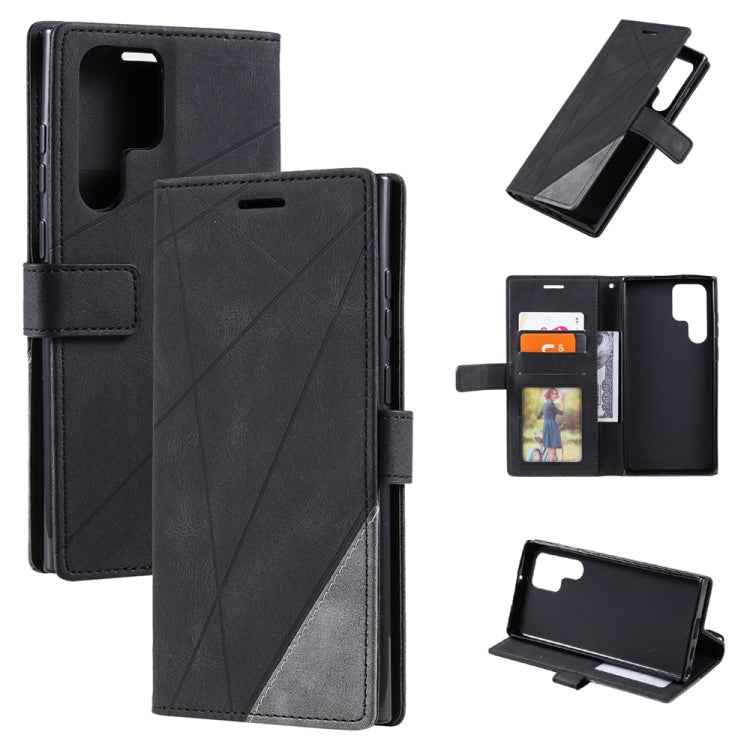 Skin Feel Splicing Leather Phone Case, For Samsung Galaxy Xcover 7, For Samsung Galaxy A55 5G, For Samsung Galaxy A35 5G, For Samsung Galaxy S24 Ultra 5G, For Samsung Galaxy S24+ 5G, For Samsung Galaxy S24 5G, For Samsung Galaxy A15                    ...