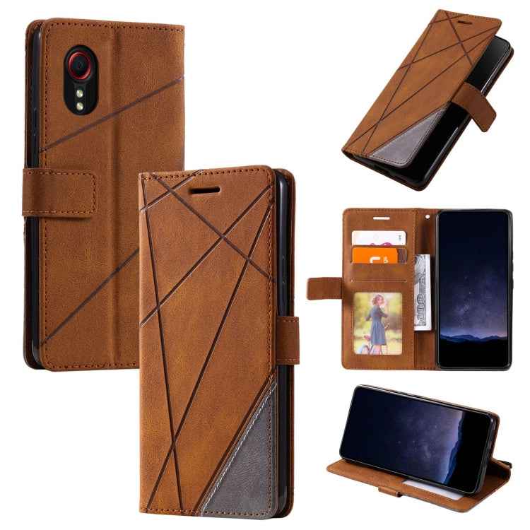 Skin Feel Splicing Leather Phone Case, For Samsung Galaxy Xcover 7, For Samsung Galaxy A55 5G, For Samsung Galaxy A35 5G, For Samsung Galaxy S24 Ultra 5G, For Samsung Galaxy S24+ 5G, For Samsung Galaxy S24 5G, For Samsung Galaxy A15                    ...