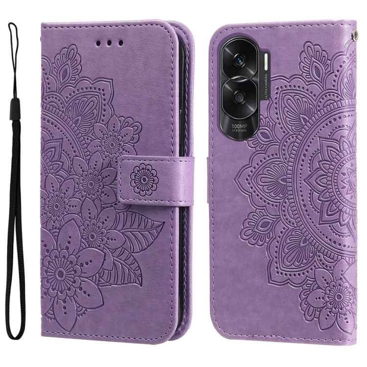 Seven-petal Flowers Embossing Leather Phone Case