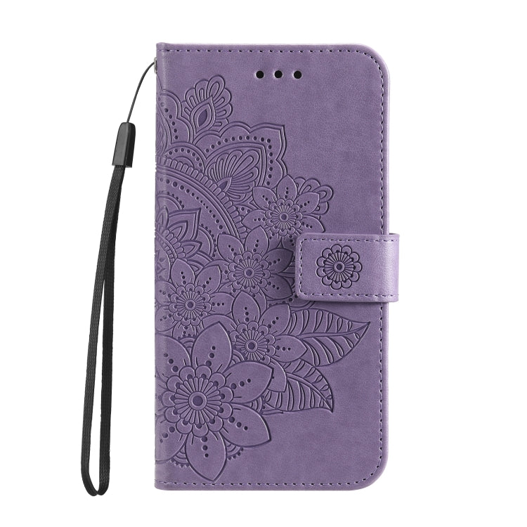 Seven-petal Flowers Embossing Leather Phone Case, For Honor X50, For Honor X50i 5G