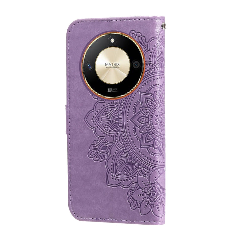 Seven-petal Flowers Embossing Leather Phone Case, For Honor X50, For Honor X50i 5G
