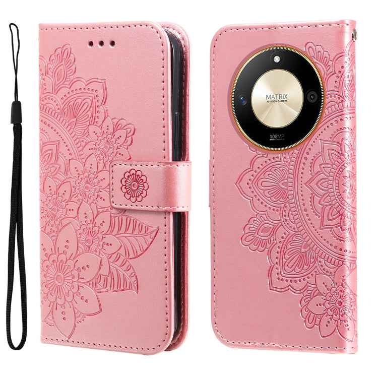 Seven-petal Flowers Embossing Leather Phone Case