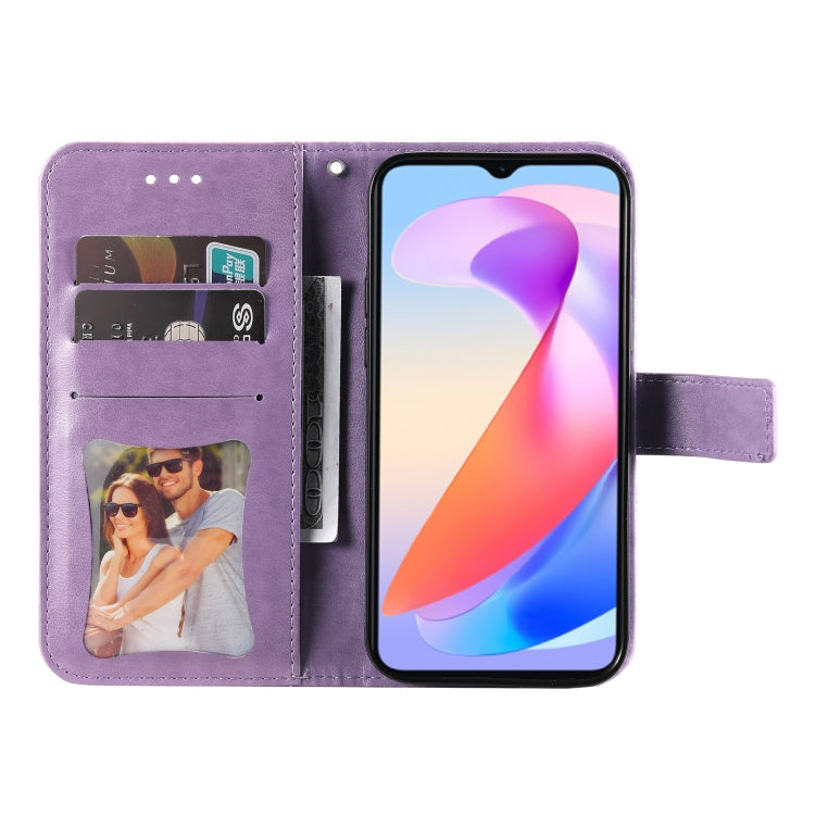 Seven-petal Flowers Embossing Leather Phone Case, For Honor X6a, For Honor X50, For Honor X50i 5G