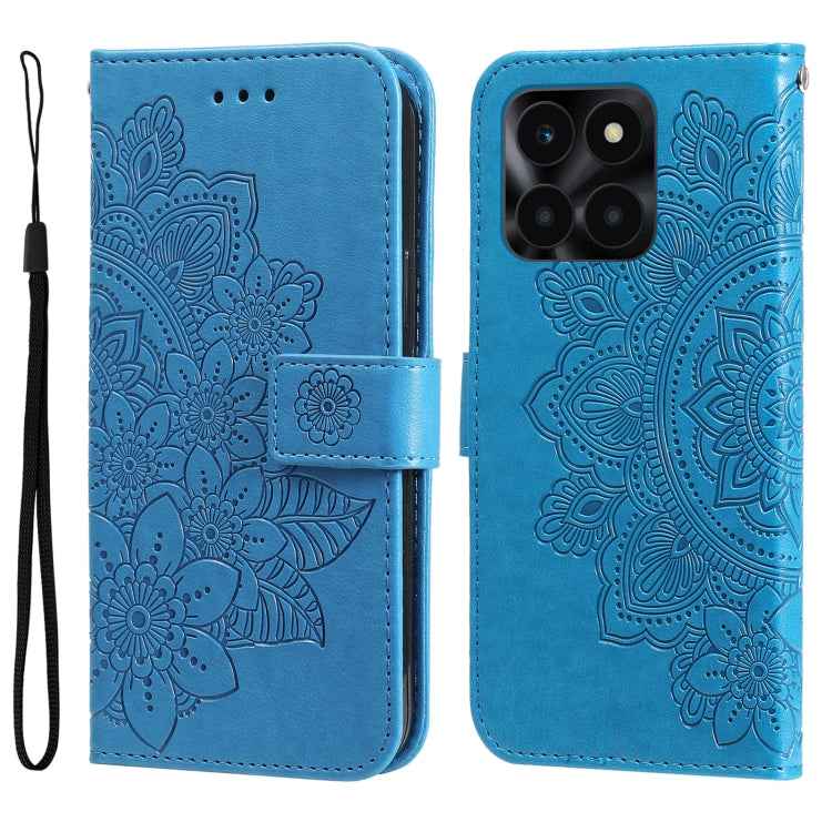 Seven-petal Flowers Embossing Leather Phone Case