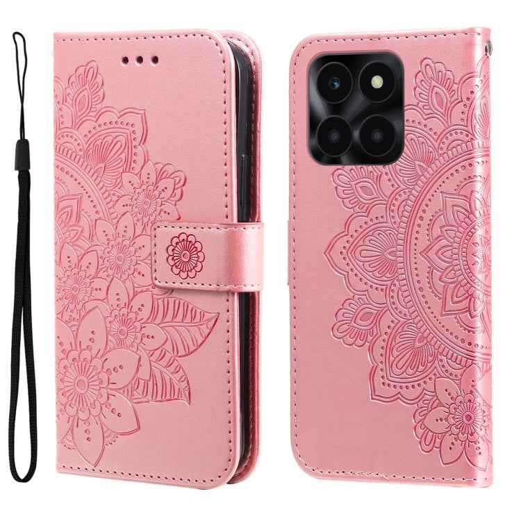 Seven-petal Flowers Embossing Leather Phone Case