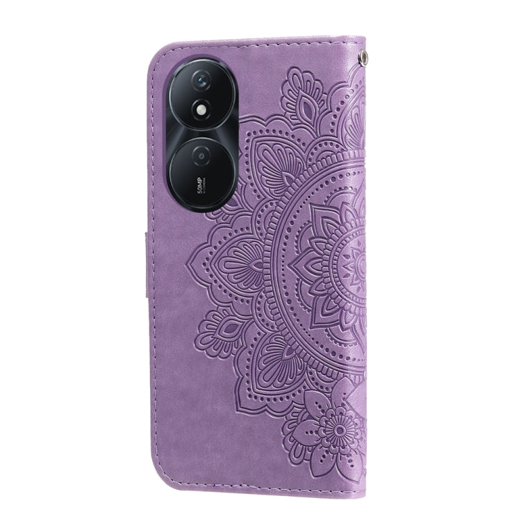Seven-petal Flowers Embossing Leather Phone Case, For Honor Play 50 Plus, For Honor X6a, For Honor X50, For Honor X50i 5G