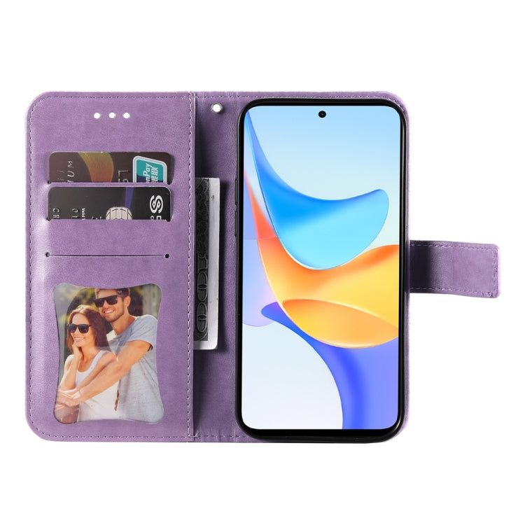 Seven-petal Flowers Embossing Leather Phone Case, For Honor Play 50 Plus, For Honor X6a, For Honor X50, For Honor X50i 5G