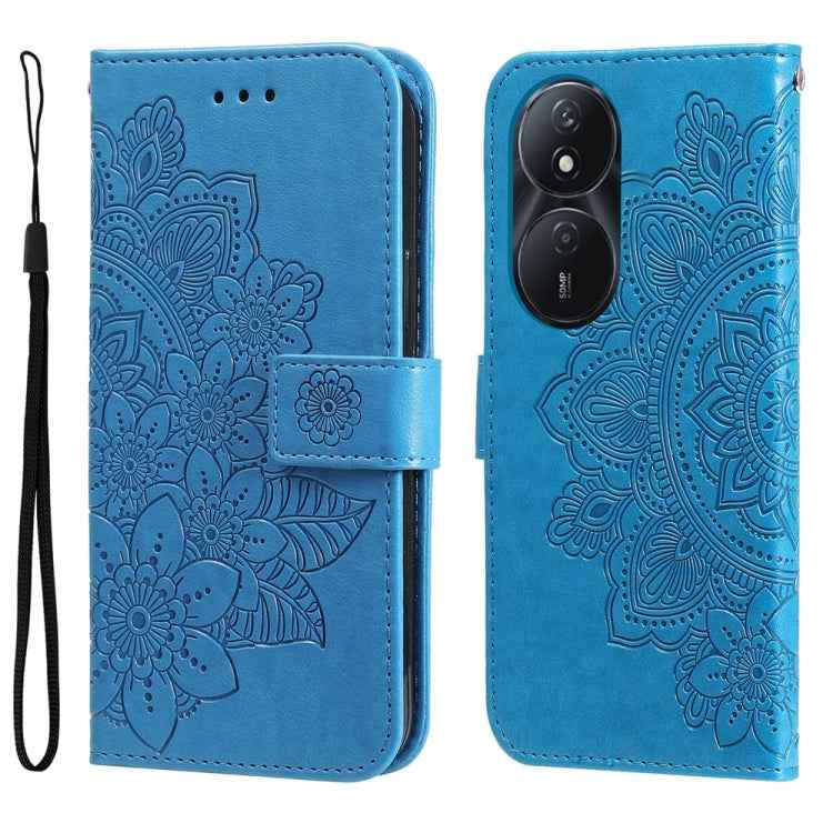 Seven-petal Flowers Embossing Leather Phone Case