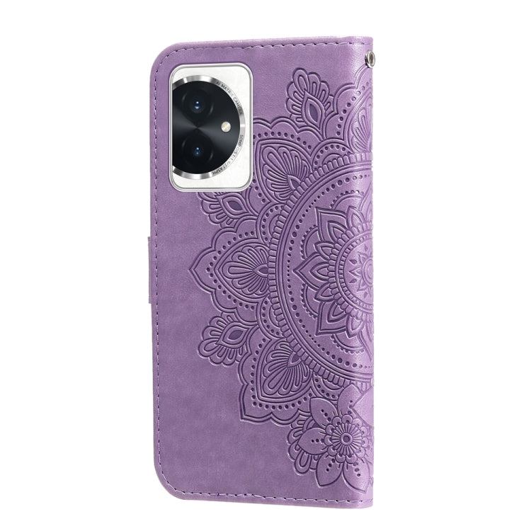 Seven-petal Flowers Embossing Leather Phone Case, For Honor 100, For Honor X50i+, For Honor Play 50 Plus, For Honor X6a, For Honor X50, For Honor X50i 5G