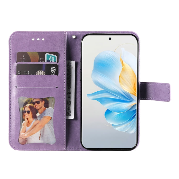 Seven-petal Flowers Embossing Leather Phone Case, For Honor 100, For Honor X50i+, For Honor Play 50 Plus, For Honor X6a, For Honor X50, For Honor X50i 5G