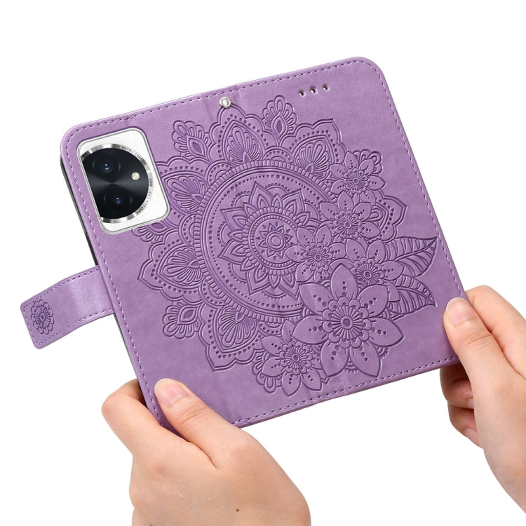 Seven-petal Flowers Embossing Leather Phone Case, For Honor 100, For Honor X50i+, For Honor Play 50 Plus, For Honor X6a, For Honor X50, For Honor X50i 5G