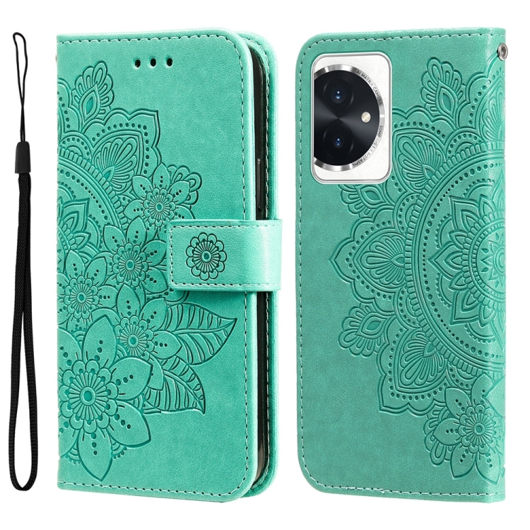 Seven-petal Flowers Embossing Leather Phone Case, For Honor 100, For Honor X50i+, For Honor Play 50 Plus, For Honor X6a, For Honor X50, For Honor X50i 5G
