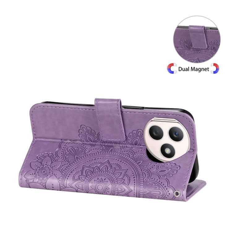 Seven-petal Flowers Embossing Leather Phone Case