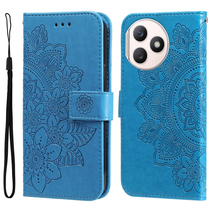 Seven-petal Flowers Embossing Leather Phone Case, For Honor 100, For Honor X50i+, For Honor Play 50 Plus, For Honor X6a, For Honor X50, For Honor X50i 5G