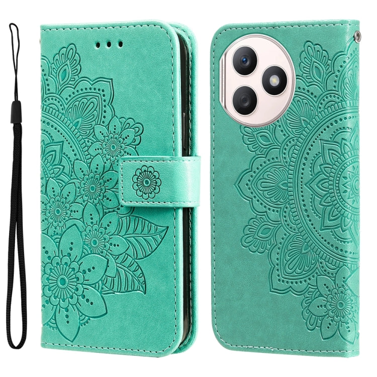 Seven-petal Flowers Embossing Leather Phone Case, For Honor 100, For Honor X50i+, For Honor Play 50 Plus, For Honor X6a, For Honor X50, For Honor X50i 5G