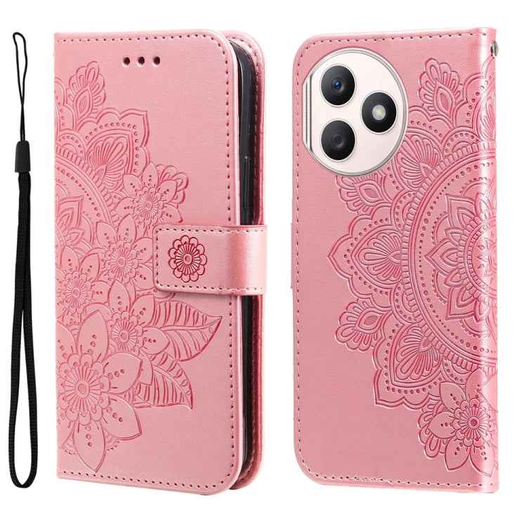 Seven-petal Flowers Embossing Leather Phone Case