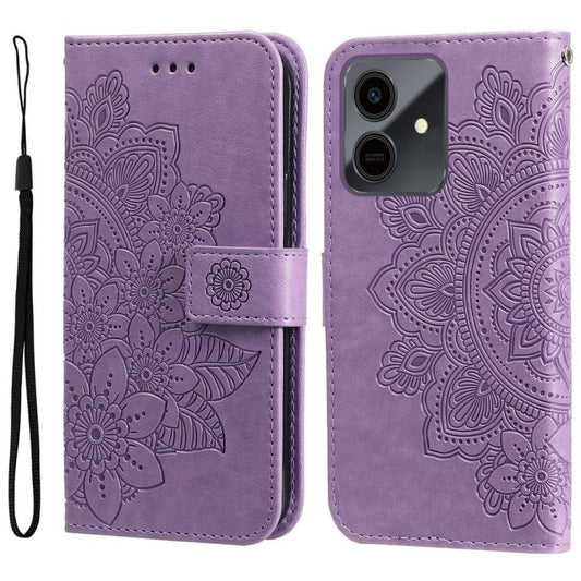 Seven-petal Flowers Embossing Leather Phone Case, For Honor Play10 4G, For Honor Play 70 Plus, For Honor X5c Plus, For Honor X70 5G, For Honor X6b 4G / X6c 4G / X5b / X5b Plus, For Honor Play 60, For Honor 400 Lite Global, For Honor 400 Global 156.5mm ...