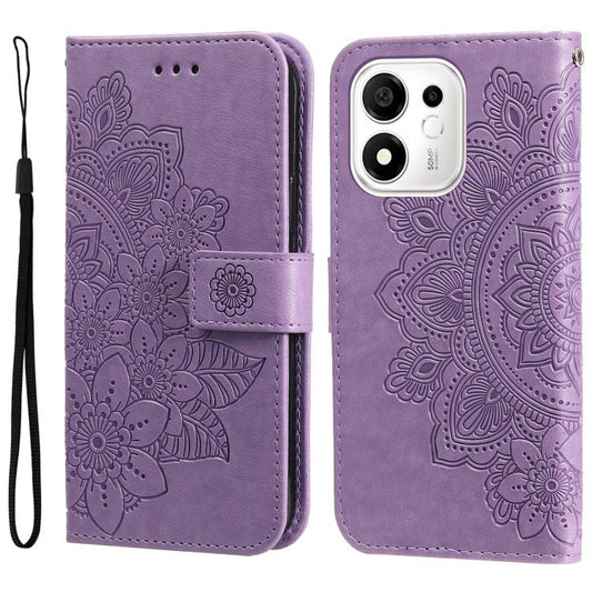Seven-petal Flowers Embossing Leather Phone Case, For Honor 600 Smart 5G, For Honor Play 80 Plus 5G, For Honor 600 Global / 600 Pro Global, For Honor 600 Lite Global, For Honor X6d 5G / Play 60A 5G, For Honor X8d 4G, For Honor 500 / 500 Pro Global 155....