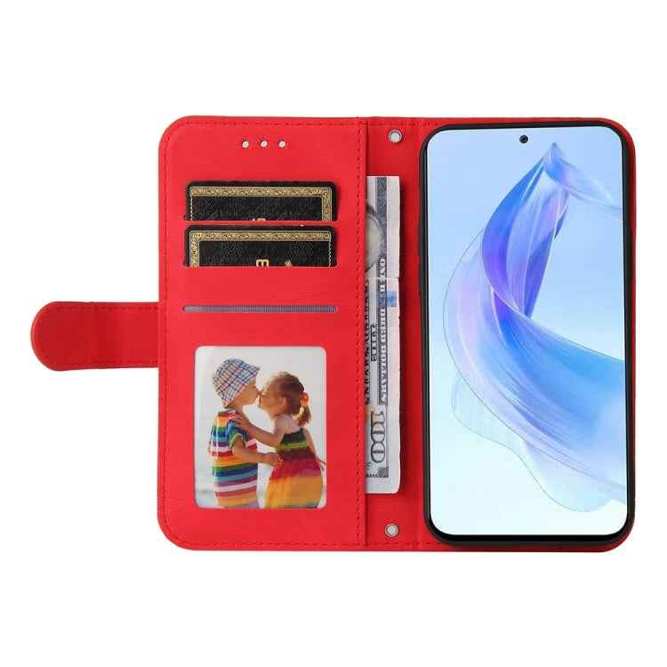 Skin Feel Life Tree Metal Button Leather Phone Case, For Honor X50i 5G