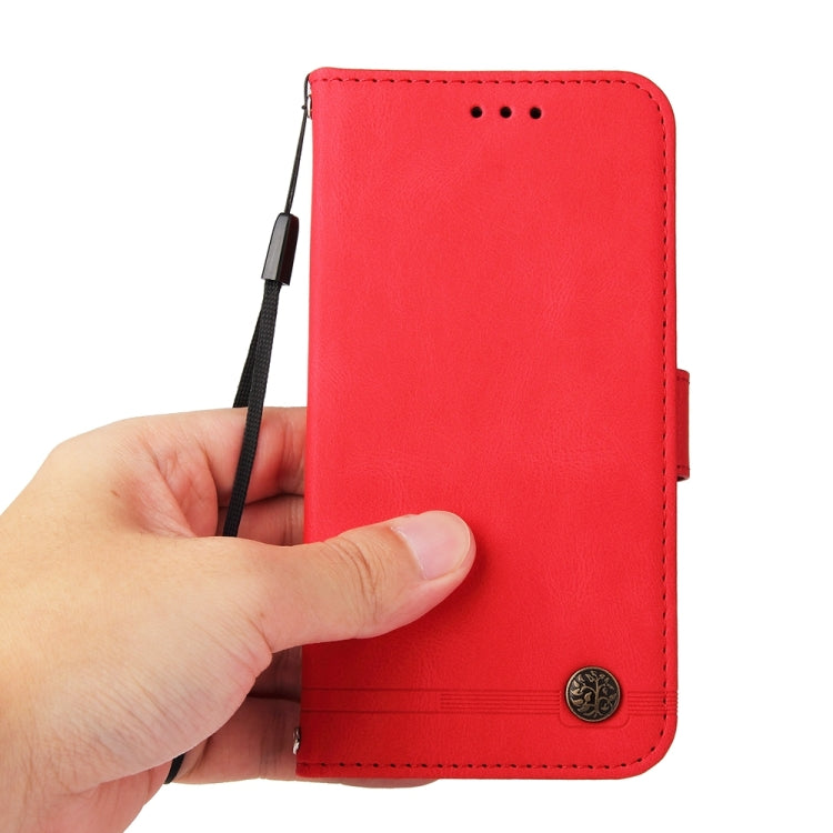 Skin Feel Life Tree Metal Button Leather Phone Case, For Honor Play 50 Plus, For Honor X6a, For Honor X50i 5G