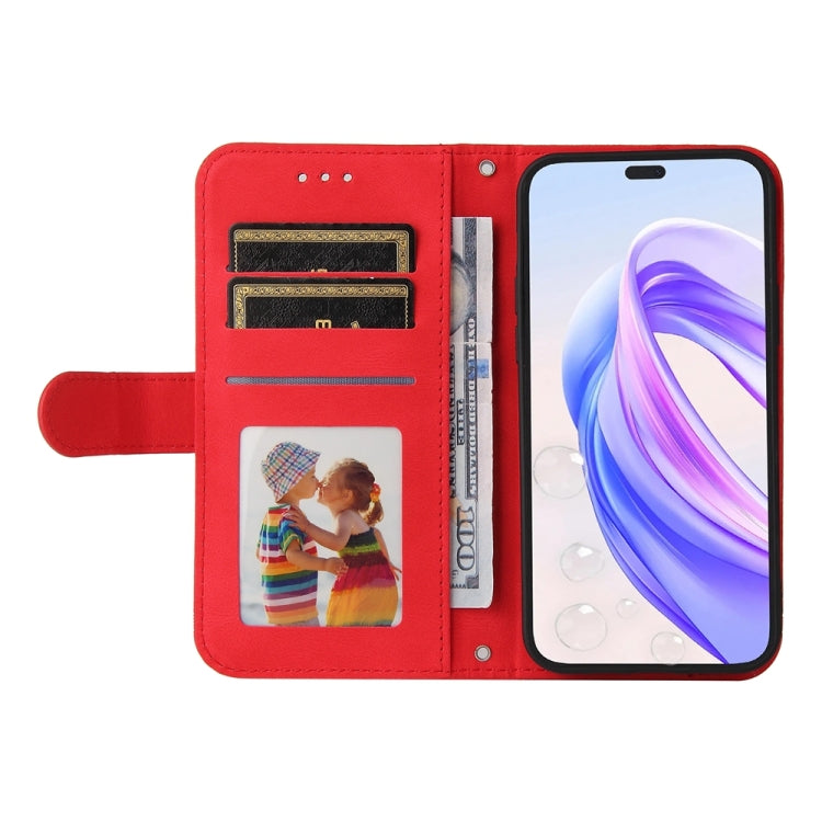 Skin Feel Life Tree Metal Button Leather Phone Case