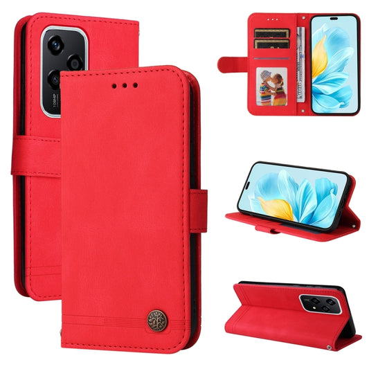 Skin Feel Life Tree Metal Button Leather Phone Case, For Honor 200 Lite Global, For Honor Magic6 Pro, For Honor X8b, For Honor 90 GT, For Honor 100 Pro, For Honor 100, For Honor X50i+, For Honor Play 50 Plus, For Honor X6a