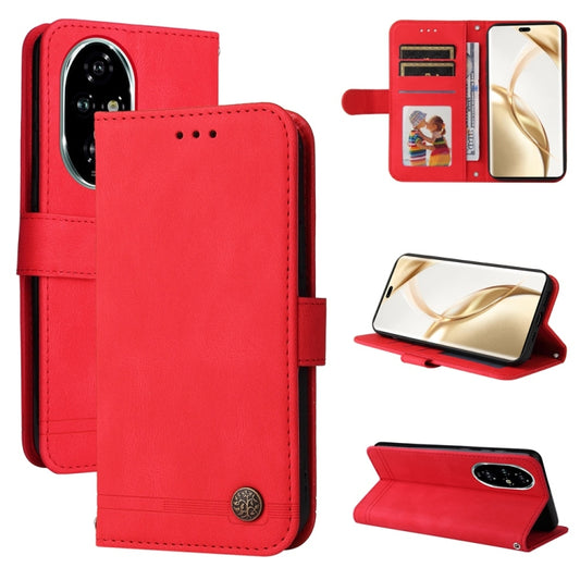 Skin Feel Life Tree Metal Button Leather Phone Case, For Honor 200 Pro, For Honor 200 Lite Global, For Honor Magic6 Pro, For Honor X8b, For Honor 90 GT, For Honor 100 Pro, For Honor 100, For Honor X50i+, For Honor Play 50 Plus